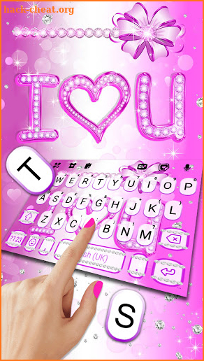 Purple Love Diamond Keyboard Background screenshot