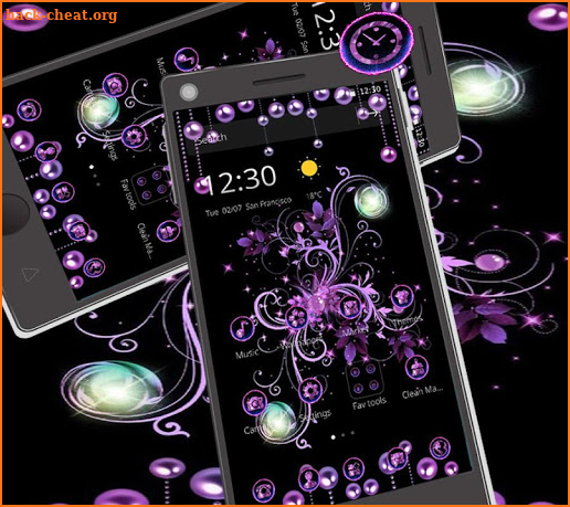 Purple Love Flower Vine Theme screenshot