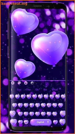 Purple Love Heart Balloon Keyboard Theme screenshot