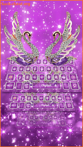 Purple Luxury Diamond Swan Keyboard Theme screenshot