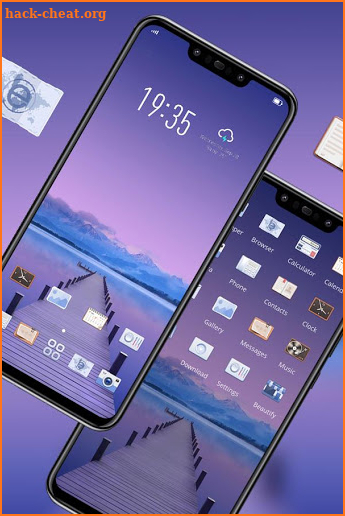 Purple nature theme for galaxy m20 best launcher screenshot