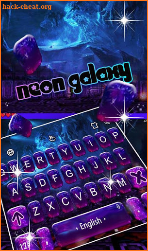 Purple Neon Galaxy Keyboard Theme screenshot