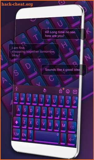 Purple Neon Light Keyboard Theme screenshot