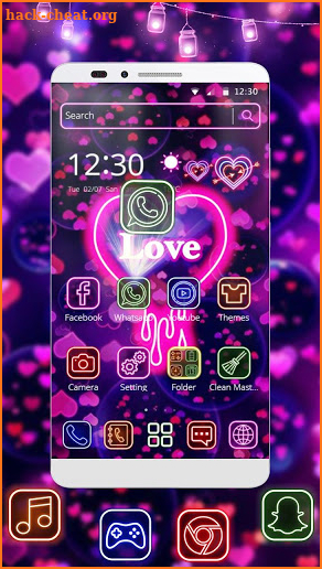 Purple Neon Love Theme screenshot