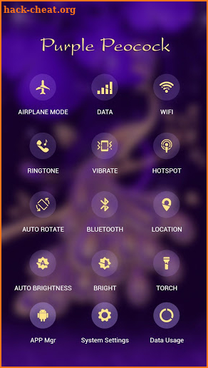 Purple Peacock APUS Launcher theme screenshot