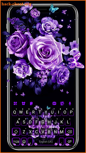 Purple Rose Bouquet Keyboard Background screenshot