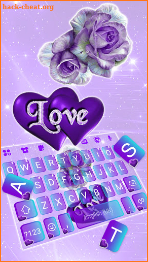 Purple Rose Love Keyboard Background screenshot