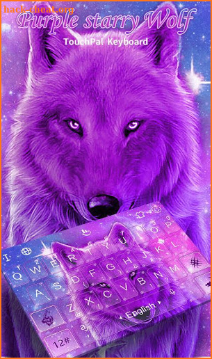 Purple Starry Wolf Keyboard Theme screenshot