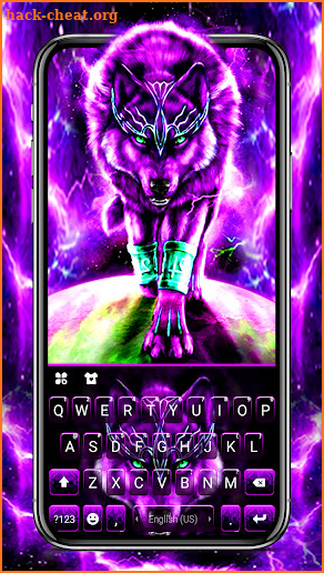 Purple Thunder Wolf Keyboard Background screenshot