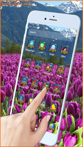 Purple Tulips Flower Garden Theme screenshot