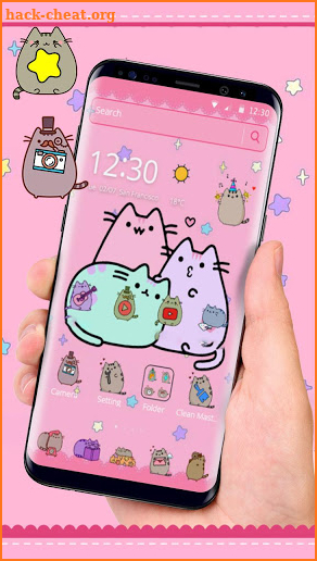 Pusheen Cat Lovely Pink Theme screenshot