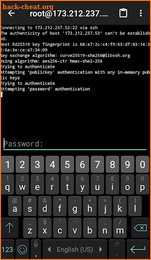 Putty SSH screenshot