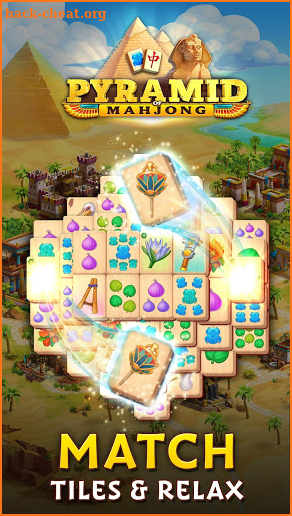 Pyramid of Mahjong: A tile matching city puzzle screenshot