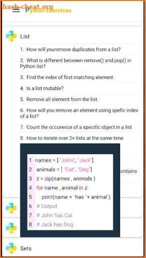 Python Exercises screenshot