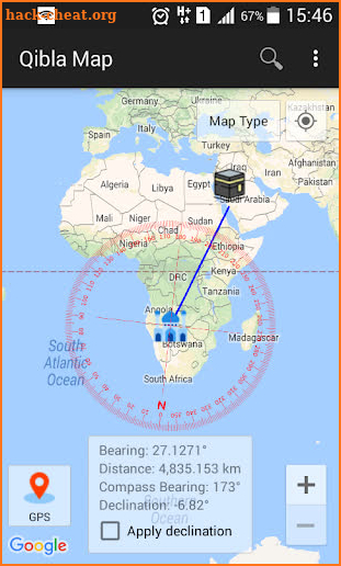 Qibla Map screenshot