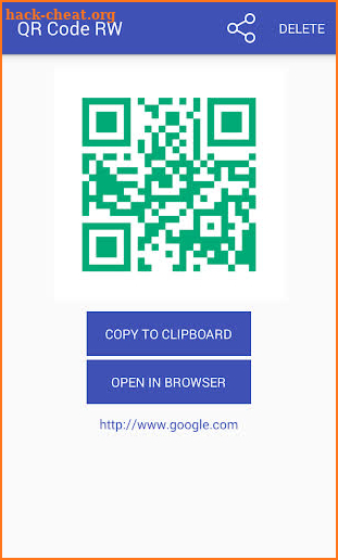 QR code RW Scanner screenshot