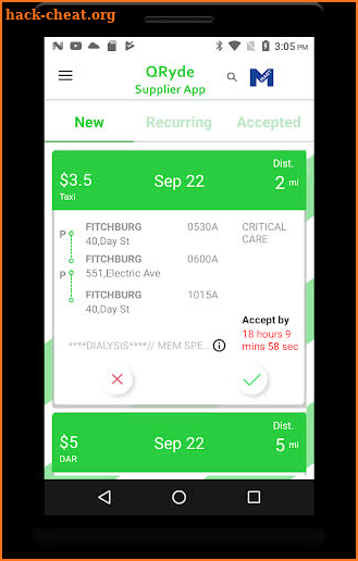 QRyde Supplier screenshot