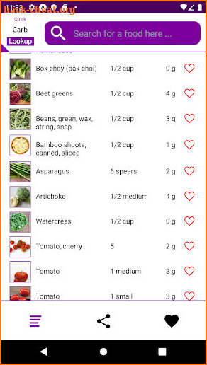 Quick Carbs Lookup screenshot