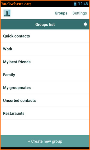 Quick Contacts PRO screenshot