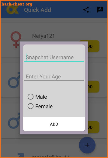 QuickAdd , New Friends For SnapChat screenshot