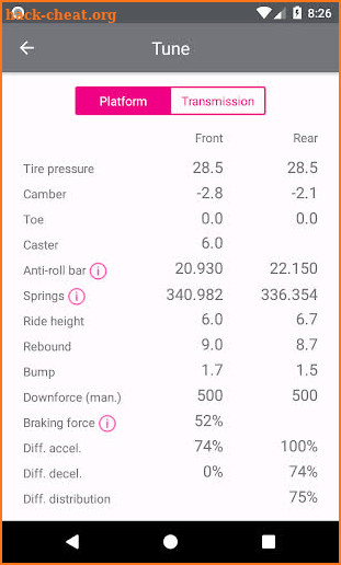 QuickTune H4 - Forza Horizon 4 Tuning Calculator screenshot