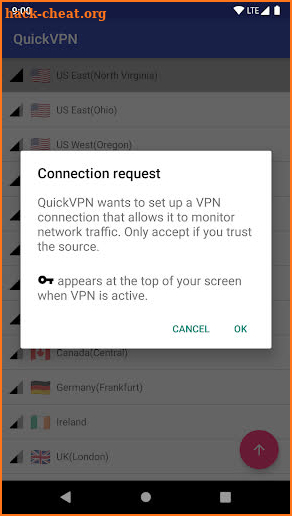 QuickVPN screenshot