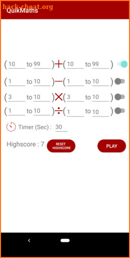 QuikMaths screenshot