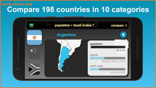 Quiz 198 PRO - Countries in Comparison screenshot