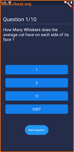 Quiz app screenshot