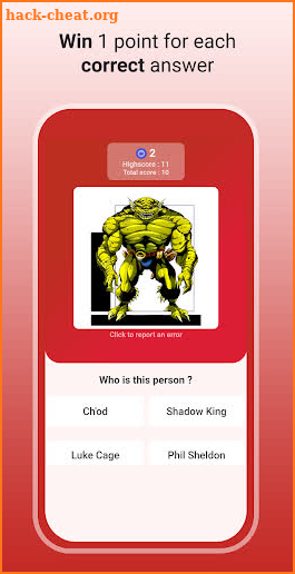 Quiz superhero screenshot