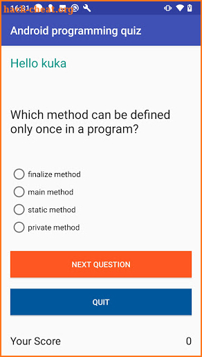 Quizz android game screenshot