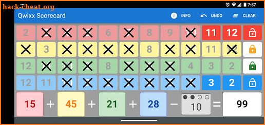 Qwixx Scorecard screenshot