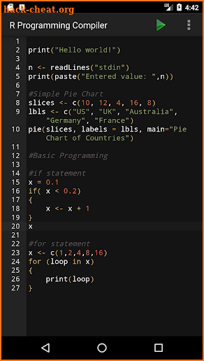 R Programming Compiler screenshot