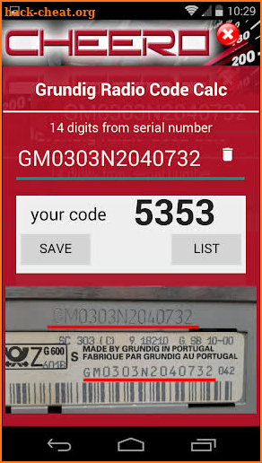 RADIO CODE CALC FOR GRUNDIG 1991 - 1998 - OLDTIMER screenshot