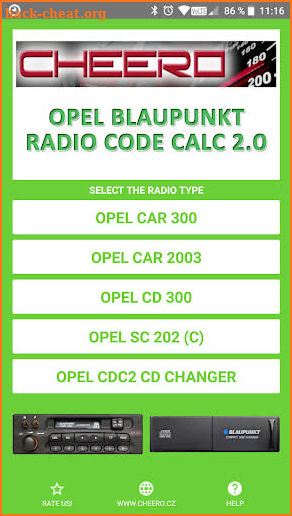 RADIO CODE CALC FOR OPEL BLAUPUNKT CAR300 CAR2003 screenshot