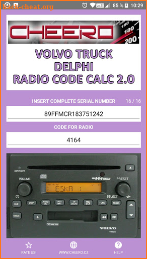 RADIO CODE CALC FOR VOLVO TRUCK DELPHI VR100 VR300 screenshot