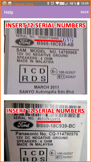 RADIO CODE FOR FORD SANYO PANASONIC FMS MEXICO screenshot