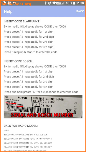 RADIO CODE for SCANIA TRUCK screenshot