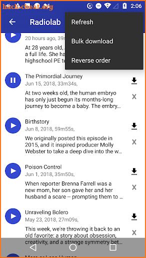 RadioLab Pod screenshot