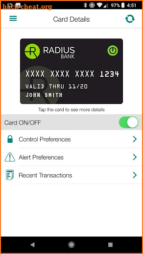 Radius Card screenshot