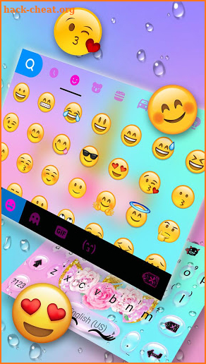 Rain Drop Flower Unicorn Keyboard Theme screenshot