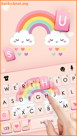 Rainbow Clouds Keyboard Background screenshot