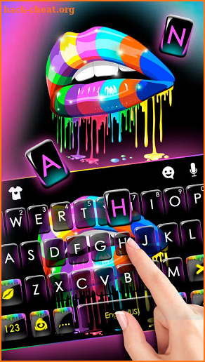 Rainbow Drip Lips Keyboard Theme screenshot