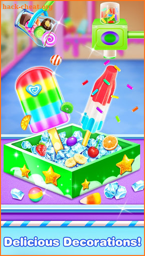 Rainbow Frozen Popsicles Maker-Ice Cream Games screenshot