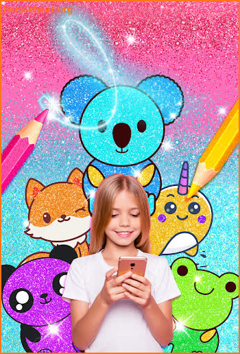 Rainbow Glitter Coloring Book Kawaii screenshot