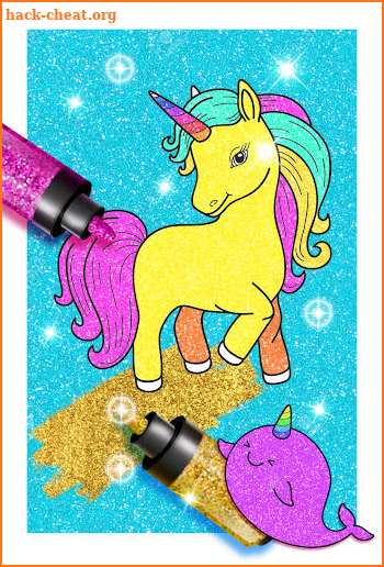 Rainbow Glitter Coloring Book - Unicorn Artist screenshot