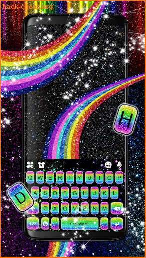 Rainbow Glitter Keyboard Theme screenshot