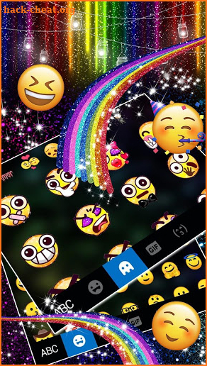 Rainbow Glitter Keyboard Theme screenshot