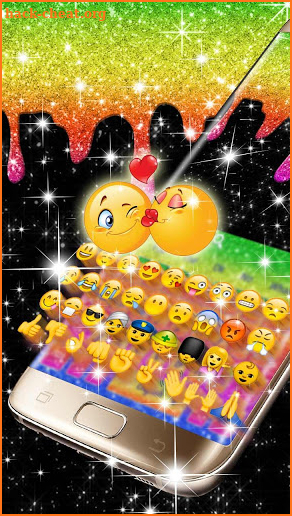 Rainbow Glitter Love Heart Keyboard screenshot