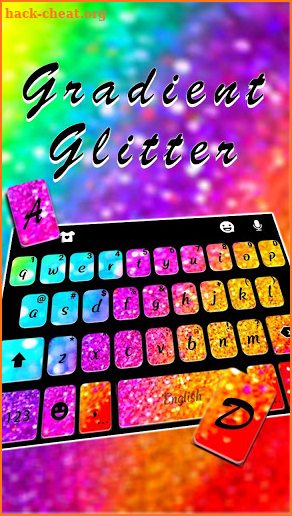 Rainbow Gradient Glitter Keyboard Theme screenshot